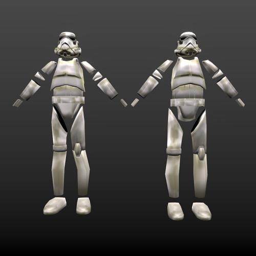Low poly game ready StormTrooper armor preview image